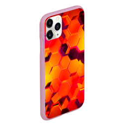 Чехол для iPhone 11 Pro Max матовый Неоновые градиентные 3D гексаэдры - фото 2