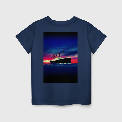 Детская футболка хлопок Лайнер Титаник, цвет темно-синий - фото 2