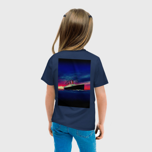 Детская футболка хлопок Лайнер Титаник, цвет темно-синий - фото 6