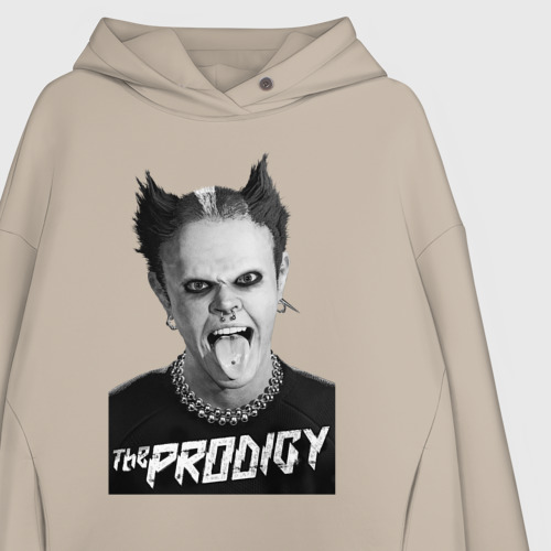 Женское худи Oversize хлопок The Prodigy - firestarter, цвет миндальный - фото 3