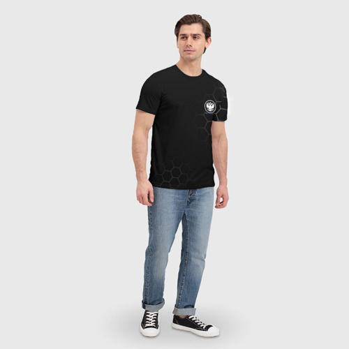 Мужская футболка 3D Russia black collection 2023-2024, цвет 3D печать - фото 5