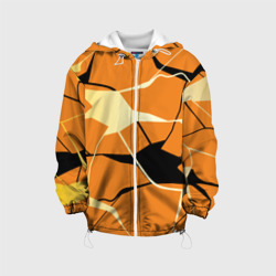 Детская куртка 3D Абстрактные полосы на оранжевом фоне
