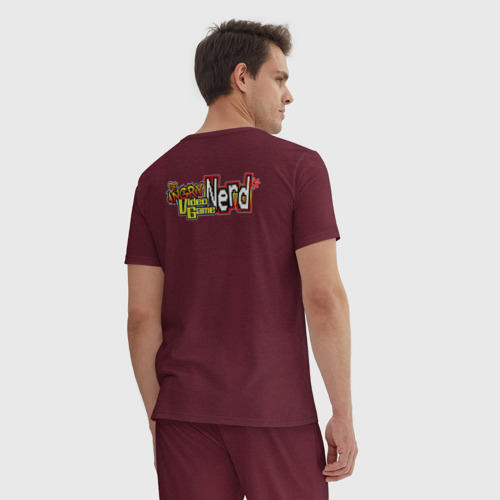 Мужская пижама хлопок AVGN - Angry Video Game Nerd, цвет меланж-бордовый - фото 4