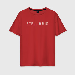 Женская футболка хлопок Oversize Stellaris White Logo