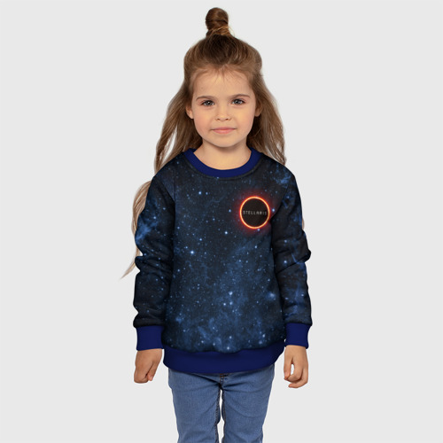 Детский свитшот 3D с принтом Stellaris | Black Hole | Logo, фото #4