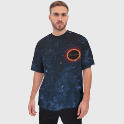 Мужская футболка oversize 3D Stellaris Black Hole Logo - фото 2