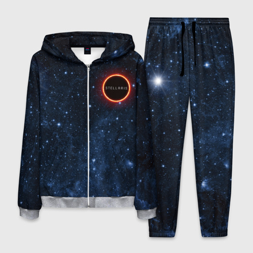 Мужской 3D костюм с принтом Stellaris | Black Hole | Logo, вид спереди #2