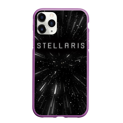 Чехол для iPhone 11 Pro Max матовый Stellaris warp, цвет фиолетовый