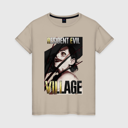 Женская футболка хлопок с принтом Resident evil 8 - Dimitrescu, вид спереди #2
