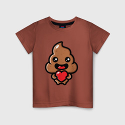 Детская футболка хлопок Влюбленная какашка с сердечком