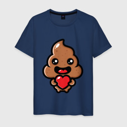 Мужская футболка хлопок Влюбленная какашка с сердечком