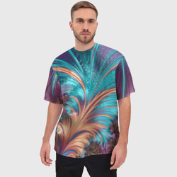 Мужская футболка oversize 3D Floral composition Цветочная композиция - фото 2