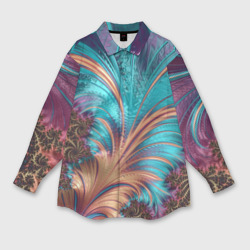 Мужская рубашка oversize 3D Floral composition Цветочная композиция