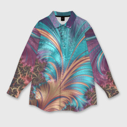 Женская рубашка oversize 3D Floral composition Цветочная композиция