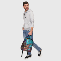 Рюкзак с принтом Floral composition Цветочная композиция для любого человека, вид спереди №5. Цвет основы: белый