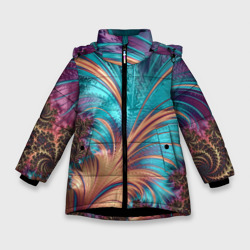Зимняя куртка для девочек 3D Floral composition / Цветочная композиция