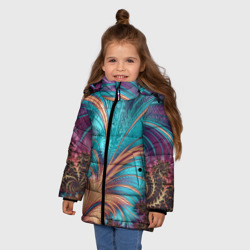 Зимняя куртка для девочек 3D Floral composition / Цветочная композиция - фото 2