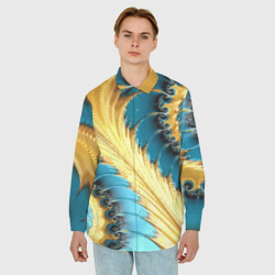 Мужская рубашка oversize 3D Двойная авангардная спираль Double avant-garde spiral - фото 2