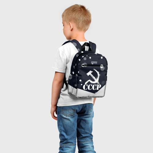 Детский рюкзак 3D с принтом Ussr - ссср - серп и молот, фото на моделе #1