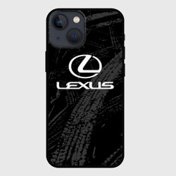 Чехол для iPhone 13 mini Lexus - следы шин