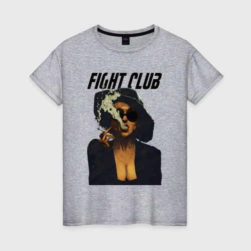 Женская футболка хлопок Fight Club - Marla Singer, цвет меланж