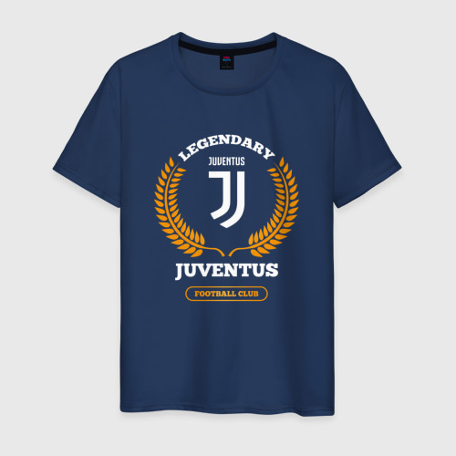 Мужская футболка хлопок с принтом Лого Juventus и надпись Legendary Football Club, вид спереди #2