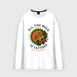 Мужской лонгслив oversize хлопок All You Need Is Tattoos Татуировка Тигра