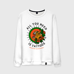 Мужской свитшот хлопок All You Need Is Tattoos Татуировка Тигра