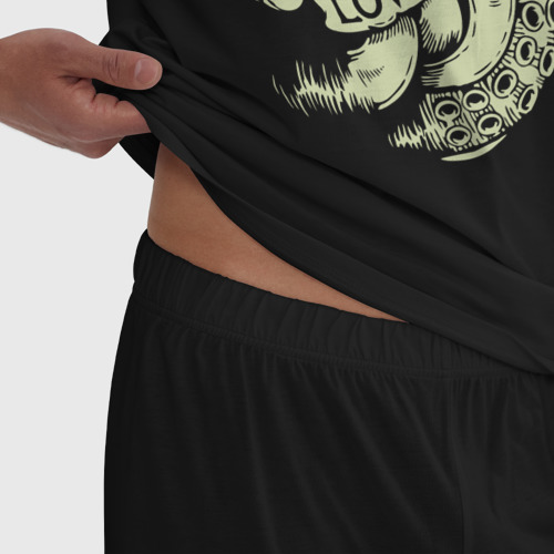 Мужская пижама хлопок HP Lovecraft Щупальца Лавкрафт Ктулху, цвет черный - фото 6