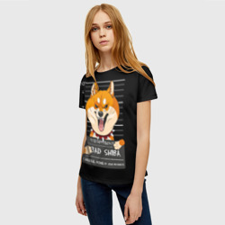Женская футболка 3D Злая сиба-ину - фото 2