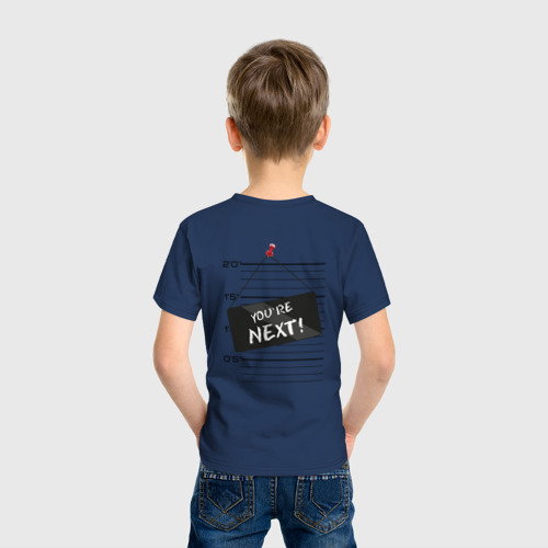Детская футболка хлопок с принтом Злая сиба двусторонняя, вид сзади #2