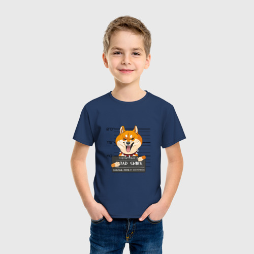 Детская футболка хлопок с принтом Злая сиба двусторонняя, фото на моделе #1