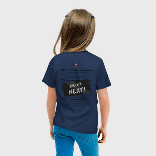 Детская футболка хлопок с принтом Злая сиба двусторонняя, вид сзади #2