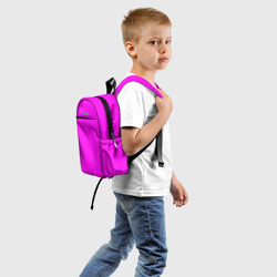 Детский рюкзак 3D Однотонный розовый неоновый "Пион" - фото 2