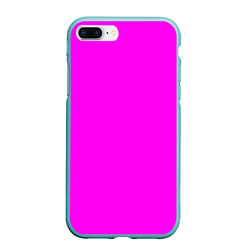 Чехол для iPhone 7Plus/8 Plus матовый Однотонный розовый неоновый "Пион"