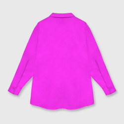 Рубашка с принтом Однотонный розовый неоновый «Пион» для любого человека, вид сзади №1. Цвет основы: белый