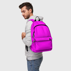 Рюкзак 3D Однотонный розовый неоновый "Пион" - фото 2