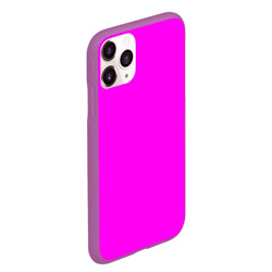 Чехол для iPhone 11 Pro Max матовый Однотонный розовый неоновый "Пион" - фото 2