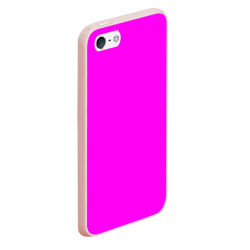 Чехол для iPhone 5/5S матовый Однотонный розовый неоновый "Пион" - фото 2