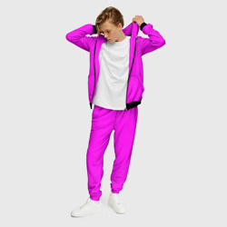 Мужской костюм 3D Однотонный розовый неоновый "Пион" - фото 2