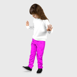 Детские брюки 3D Однотонный розовый неоновый "Пион" - фото 2