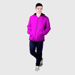 Мужская куртка 3D Однотонный розовый неоновый "Пион" - фото 2