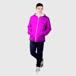 Мужская куртка 3D Однотонный розовый неоновый "Пион" - фото 2