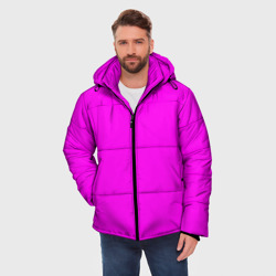 Мужская зимняя куртка 3D Однотонный розовый неоновый "Пион" - фото 2