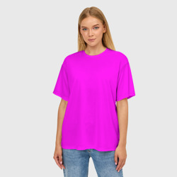 Женская футболка oversize 3D Однотонный розовый неоновый "Пион" - фото 2