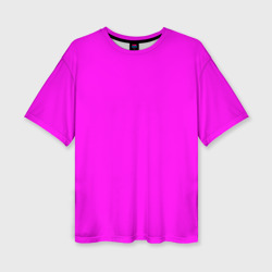 Женская футболка oversize 3D Однотонный розовый неоновый "Пион"