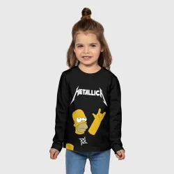 Детский лонгслив 3D Metallica Гомер Симпсон рокер - фото 2