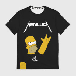 Мужская футболка 3D Metallica Гомер Симпсон рокер