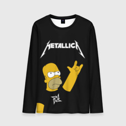 Мужской лонгслив 3D Metallica Гомер Симпсон рокер