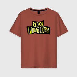 Женская футболка хлопок Oversize Sex Pistols лого